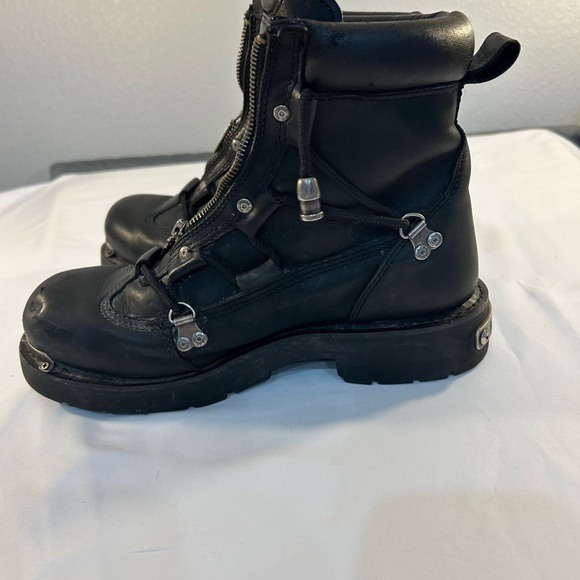 Harley-Davidson Black Leather Brake light Motor Cycle Riding Boots Size 9 - Picture 2 of 6
